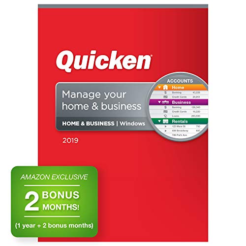 Book Cover Quicken Home & Business 2019 Personal Finance & Small Business Software [PC Disc] 1-Year Subscription + 2 Bonus Months [Amazon Exclusive]