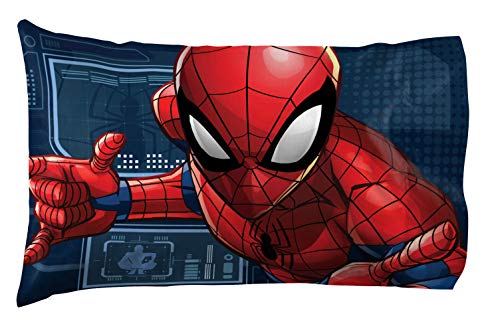 Book Cover Jay Franco Marvel Spiderman 1 Pack Pillowcase - Double-Sided Kids Super Soft Bedding (Official Marvel Product)