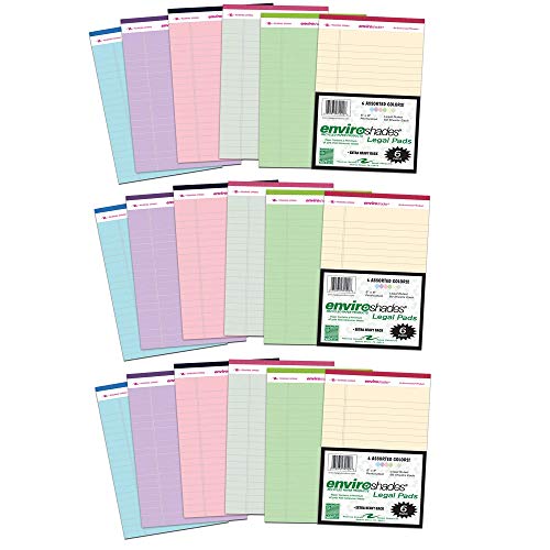 Roaring Spring Enviroshades 5x8 Assorted Legal Pad 6/Pack, 3 Pack