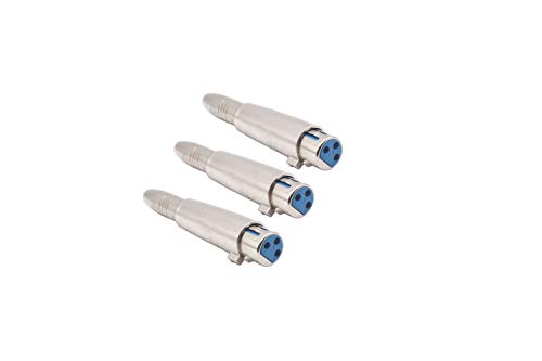 XLR Female to 1/4" female adapter, 3 Pin XLR to 6.35mm Socket Audio Connector, TS/TRS quarter inch to XLR Jack Converter, Metal Construction by Devinal