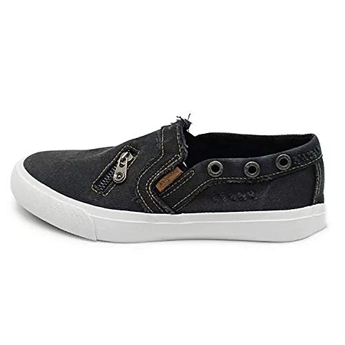 SNIDEL Fashion Canvas Sneakers for Women Casual Loafers Slip on Flats Distressed Boat Walking Shoes