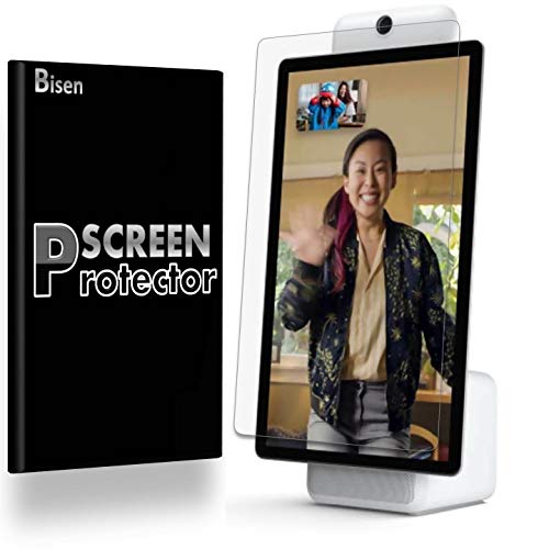 Book Cover [4-Pack BISEN] Fit for Facebook Portal Plus Screen Protector, HD Clear, Anti-Scratch, Anti-Bubble, Lifetime Protection