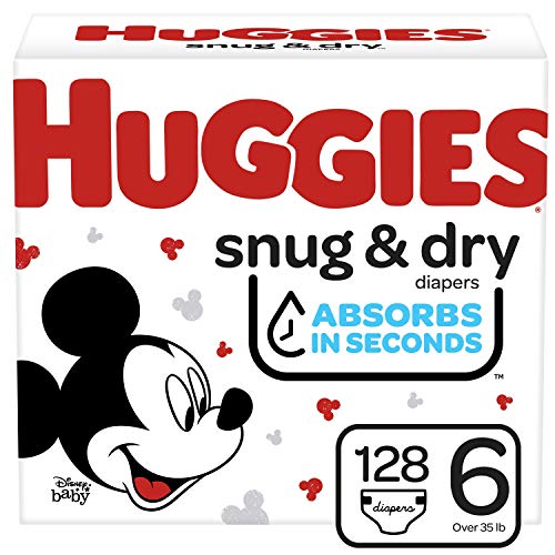 Book Cover HUGGIES Snug & Dry Baby Diapers One Month Supply, 128 Count