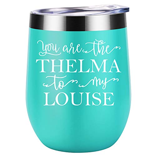 Book Cover Gifts for Best Friends - You Are the Thelma to My Louise - Funny Best Friend Birthday, Galentines Day, Thelma and Louise Friendship Gifts for Women, Soul Sister, BFF, Bestie - Coolife Wine Tumbler