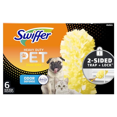 Swiffer 360 Dusters Heavy Duty Pet Refills, Febreze Odor Defense, 6 Count