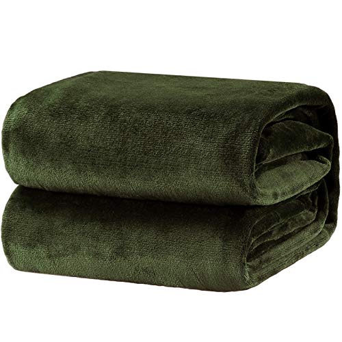 Book Cover Bedsure Fleece Blanket King Size Oive Green Lightweight Super Soft Cozy Luxury Bed Blanket Microfiber