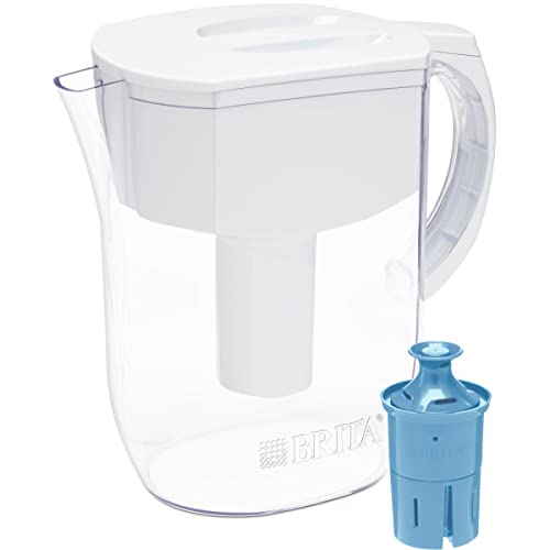 Book Cover Brita Large Water Filter Pitcher for Tap and Drinking Water with 1 Elite Filter, Reduces 99% Of Lead, Lasts 6 Months, 10-Cup Capacity, BPA Free, White