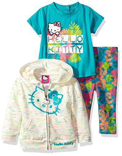 Book Cover Hello Kitty Baby Girls 3 Piece Zip Up Hoodie Legging Set with T-Shirt