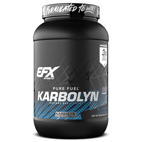 EFX Sports Karbolyn Fuel | Fast-Absorbing Carbohydrate Powder | Carb Load, Sustained Energy, Quick Recovery | Stimulant Free | 36 Servings (Blueberry Lemonade)