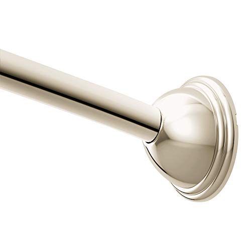 Moen CSR2160NL 54 to 72-Inch Adjustable Length Fixed Mount Single Curved Shower Rod, Polished Nickel
