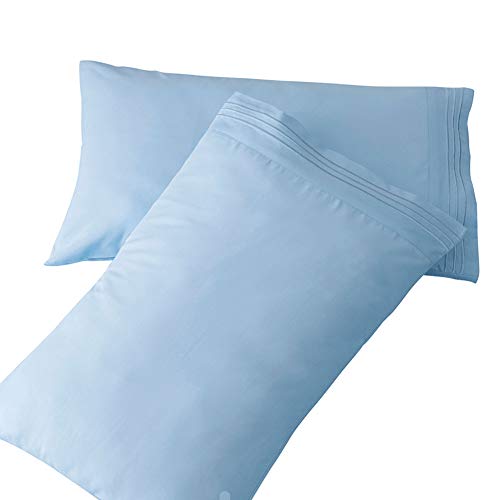 Book Cover SONORO KATE Luxury Pillowcase Set Brushed Microfiber 1800 Bedding - Wrinkle, Fade, Stain Resistant - Hypoallergenic (Lake Blue, 2 Pillowcases King)