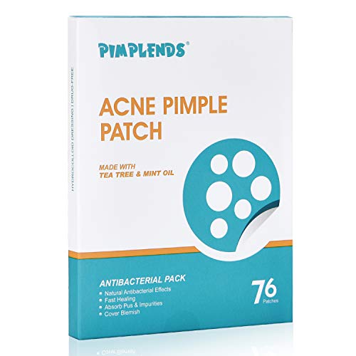 PIMPLENDS Acne Pimple Patch Tea Tree & Mint Oil Pimple Sticker Pimple Dots Acne Cover Patch Acne Treatment Acne Stickers Absorbing Spot Dot | Drug-free Hydrocolloid Bandages 76 Patches