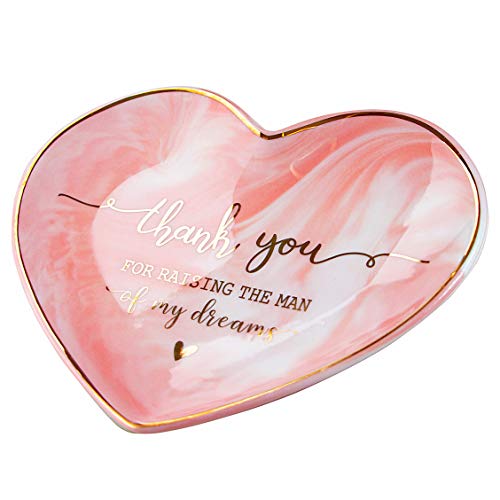 VILIGHT Mother in Law Gifts - Thank You for Raising the Man of My Dreams - Mom of Groom Gifts from Bride - Jewelry Tray Ring Holder Dish Large Size 5.5 Inches