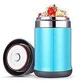 Insulated Food Storage Container Thermos Food Jar ZTXPRO Stainless Steel Hot & Cold Vacuum Box with Handle 16 oz Leak Proof Design Lunch Box for Kids School Picnic Office Outdoors - Blue