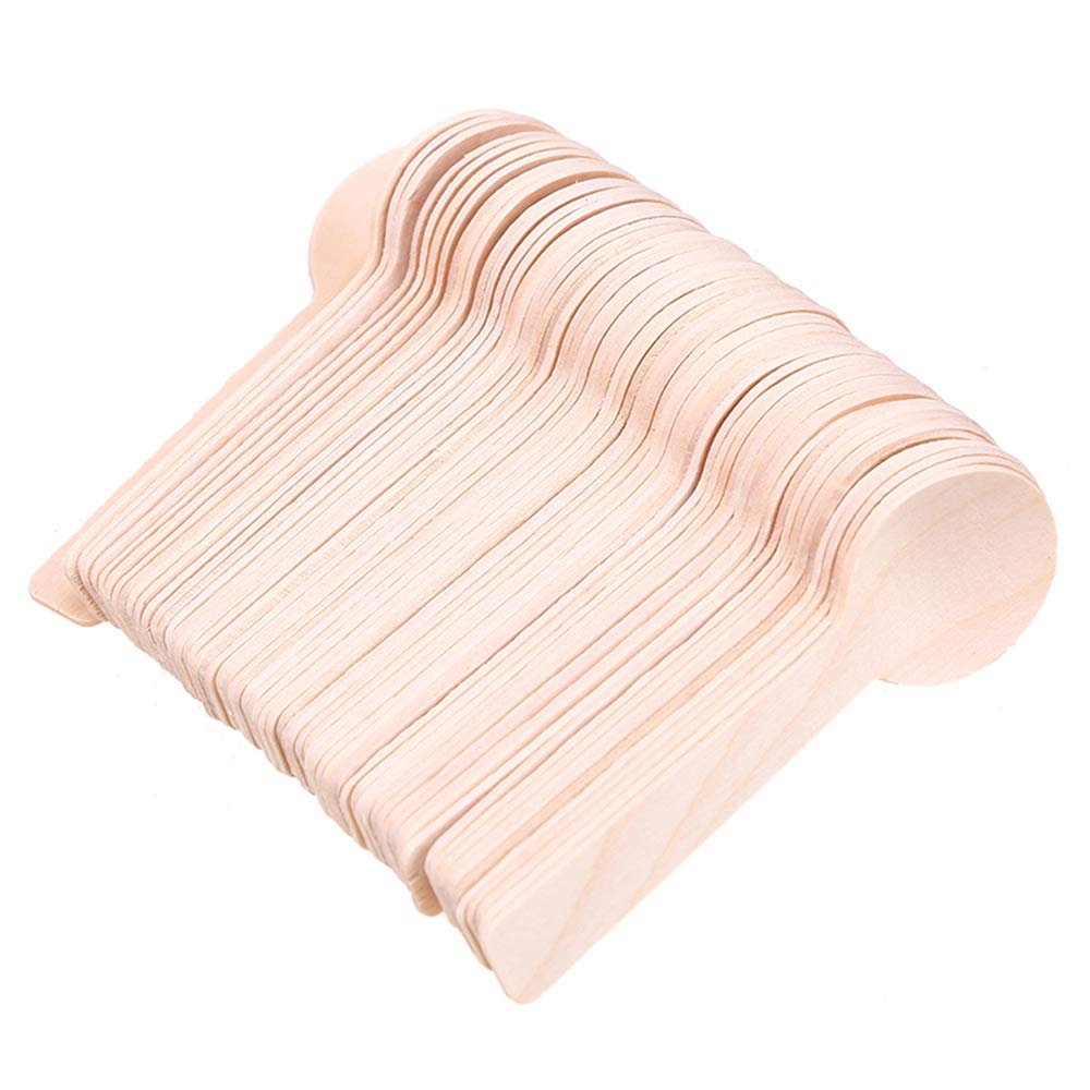 200 Pcs mini wooden spoons 4-inch length,disposable wooden ice cream dessert spoons,natural birch wood biodegradable utensils cutlery.