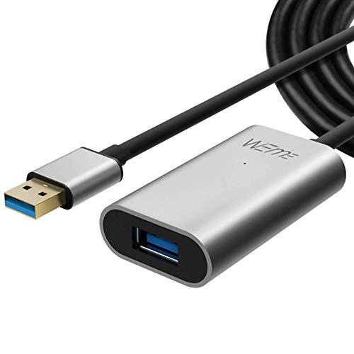 WEme USB 3.0 Active Extension Cable, 32 Feet 10 Meter USB 3.0 Extender Cord for Oculus VR, Xbox 360 Kinect, PlayStation with 5V2A Power Adapter, Aluminum