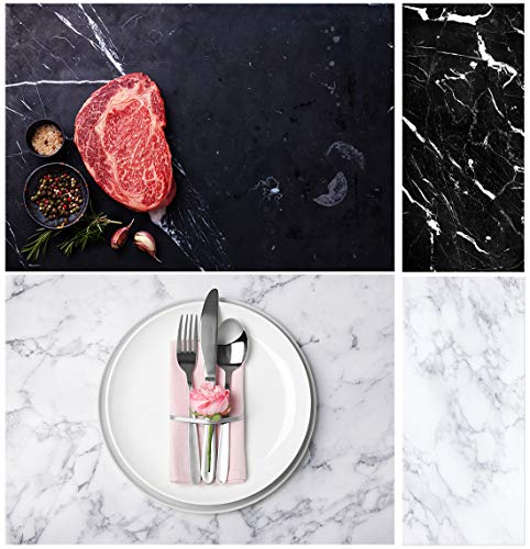Allenjoy 34.4x15.7in Double Sided Marble Photography Background 2 in 1 Texture Pattern Waterproof Paper Tabletop Backdrop Food Jewelry Cosmetics Makeup Small Product Props Professional Photo Studio
