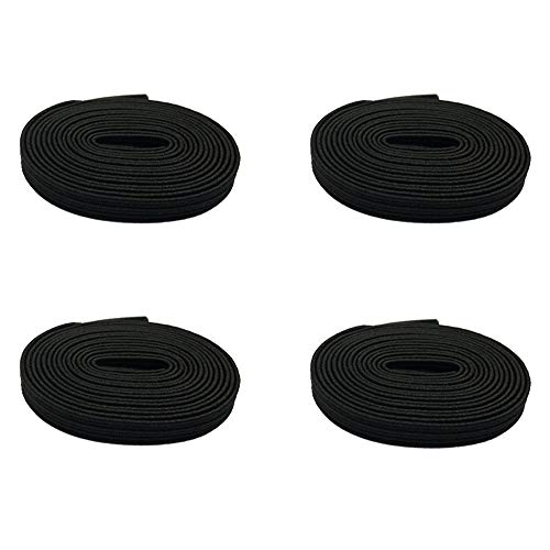 Ueither No Tie Shoelaces with Elastic Shoe Laces - One Size Fits All Adult and Kids Shoes, 2 Pairs Black, Shoe lace Length 55.12 inch (1.4 M)