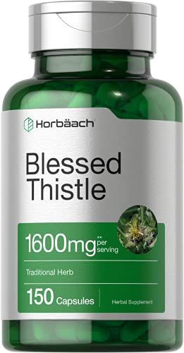 Blessed Thistle 1600 mg | 150 Capsules | Max Potency | Non-GMO, Gluten Free Herb Supplement | by Horbaach