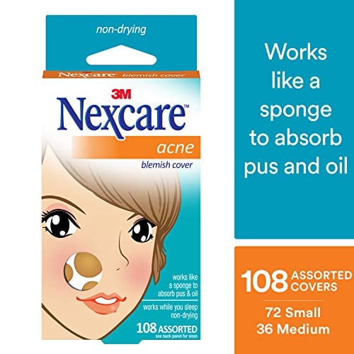Book Cover Nexcare Acne Cover, Hydrocolloid Technology, Use on Face or Body, 108 count