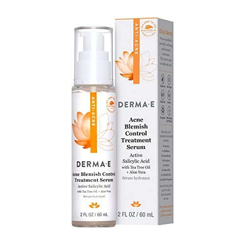DERMA E Acne Blemish Control Treatment Serum – Active Salicylic Acid Serum for Face – Pore-Cleaning Anti-Blemish and Blackhead Treatment for Blemish-Prone Skin, 2 fl oz