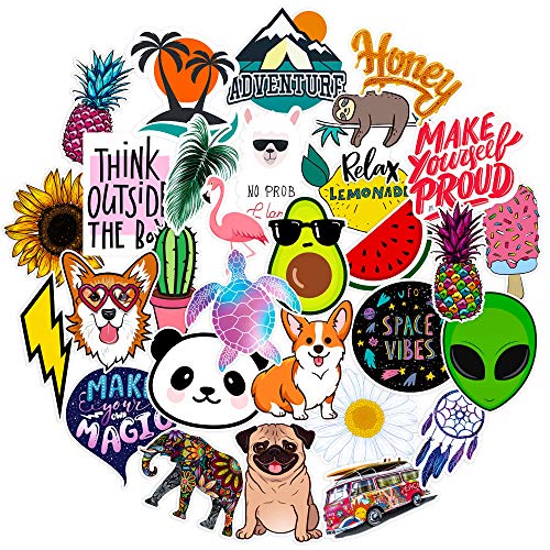 Book Cover Stickers for Water Bottles Big 30-Pack Cute,Waterproof,Aesthetic,Trendy Stickers for Teens,Girls Perfect for Waterbottle,Laptop,Phone,Travel
