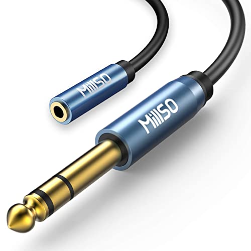 MillSO 1/4 to 3.5mm Headphone Adapter, 6.6 Feet TRS 6.35mm 1/4 Male to 3.5mm 1/8 Female Stereo Jack Audio Adapter for Amplifiers, Guitar Amp, Keyboard Piano, Home Theater, Headphones