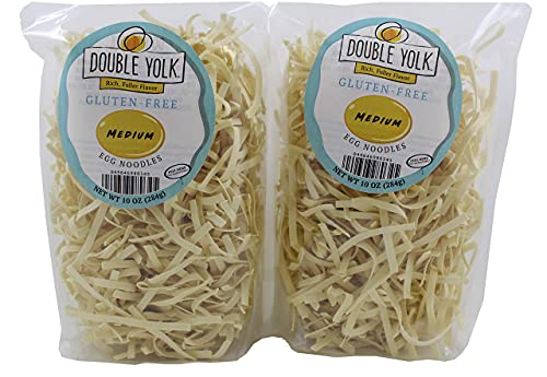 Book Cover Double Yolk Gluten Free Medium Egg Noodles,10 Ounce Bag (Pack of 2)