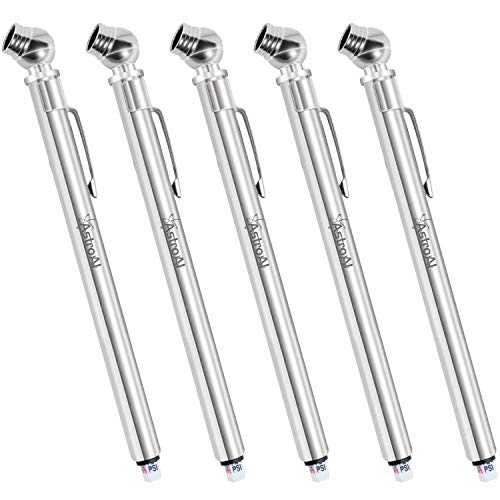 AstroAI Pencil Tire Pressure Gauge (0-75PSI) Metal Made Nozzle for Small Vehicles (5 Pack)