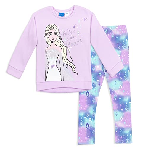 Book Cover Disney Frozen Princess Anna Elsa Baby Girls Sweatshirt and Leggings Outfit Set Infant to Big Kid