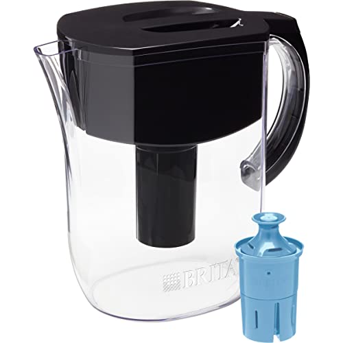 Book Cover Brita Large Water Filter Pitcher for Tap and Drinking Water with 1 Elite Filter, Reduces 99% Of Lead, Lasts 6 Months, 10-Cup Capacity, BPA Free, Black