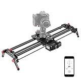 Neewer Camera Slider Motorized, 31.5-inch APP Control Carbon Fiber Track Dolly Rail with Time Lapse Video Shot Follow Focus Shot and 120 Degree Panoramic Shooting，Only Compatible with iPhone