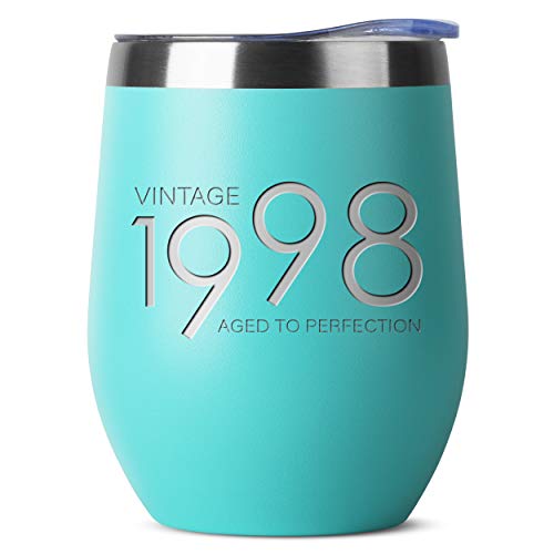 1998 21st Birthday Gifts for Women and Men Mint 12 oz Insulated Stainless Steel Tumbler - 21 Year Old Presents - Mom Dad Wife Husband Present - Party Decorations Supplies Anniversary Tumblers Gift th
