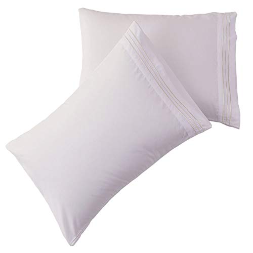 Book Cover SONORO KATE Luxury Pillowcase Set Brushed Microfiber 1800 Bedding - Wrinkle, Fade, Stain Resistant - Hypoallergenic (White, 2 Pillowcases King)