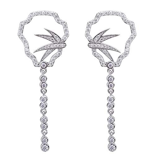 SILVERAL Dangle Earrings Silver Earrings Crystal Pierced Earrings for Women Gift