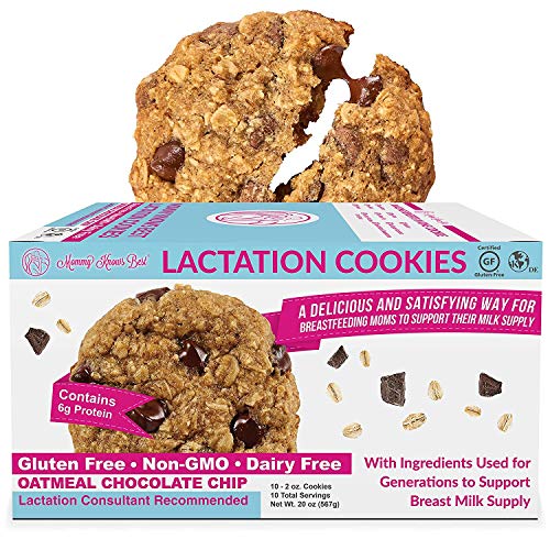 Mommy Knows Best Lactation Cookies - Breastfeeding Supplement - 6 Bakery XL Size Cookies 12 Servings - Support Mothers Breast Milk Supply Increase - with Brewers Yeast Powder 100% Fenugreek Free
