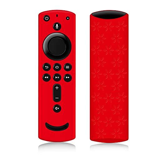 Book Cover Remote Cover for Fire TV Stick 4K, Silicone Remote case for Fire TV Cube/Fire TV(3rd Gen) Compatible with All-New 2nd Gen Alexa Voice Remote Control, Lightweight Anti-Slip Shockproof (Red)
