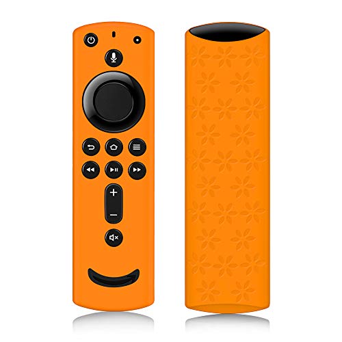 Book Cover Remote Cover for Fire TV Stick 4K, Silicone Remote case for Fire TV Cube/Fire TV(3rd Gen) Compatible with All-New 2nd Gen Alexa Voice Remote Control, Lightweight Anti-Slip Shockproof (Orange)
