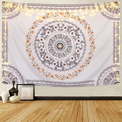 Book Cover Sevenstars Bohemian Mandala Tapestry Hippie Floral Tapestry Sketched Flower Tapestry Art Print Tapestry for Room