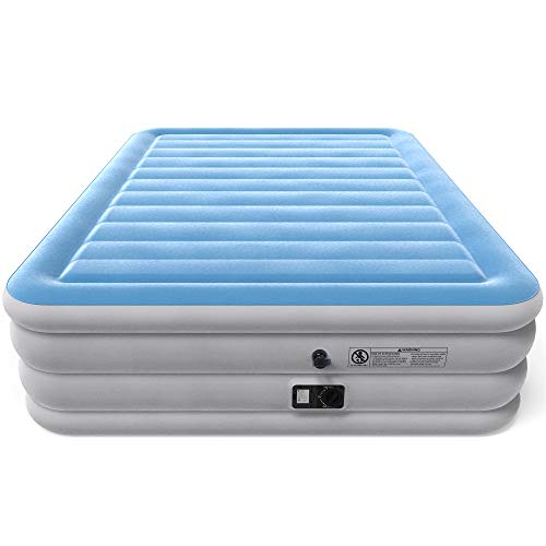 Book Cover Vremi Inflatable Queen Air Mattress - Premium Raised Blow Up Air Bed 21.5 Inches High with Built-in Pump - Includes Storage Bag for Camping and Travel - Holds up to 600 lbs