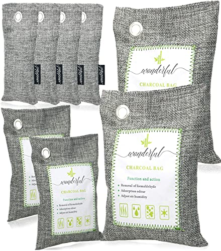 Angbo Activated Bamboo Charcoal Air Purifying Bags for Home, Car and Office, 8 Packs