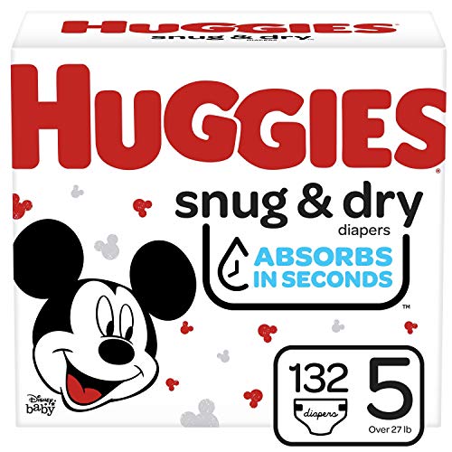 Book Cover Huggies Snug & Dry Baby Diapers, Size 5, 132 Ct