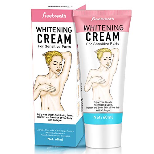 Whitening Cream for Sensitive Parts, Natural Lightening Cream for Face and Body, Moisturizing and Brightening Effect. For Legs, Neck, Underarm, Elbows and Intimate Areas – 60 ml