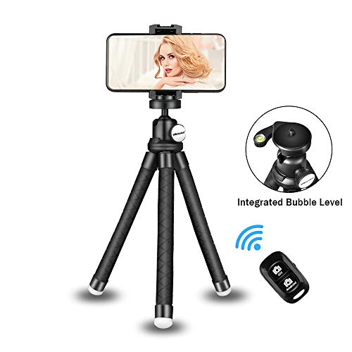 UBeesize Phone Tripod Stand, Portable Cellphone Camera Tripod with Bluetooth Remote, Compatible with iPhone and Android Phone, Great for Selfies/Vlogging/Streaming/Photography/Recording