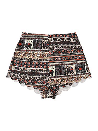 MakeMeChic Women's Plus Loose Elastic Waist Leopard Print Summer Casual Beach Shorts