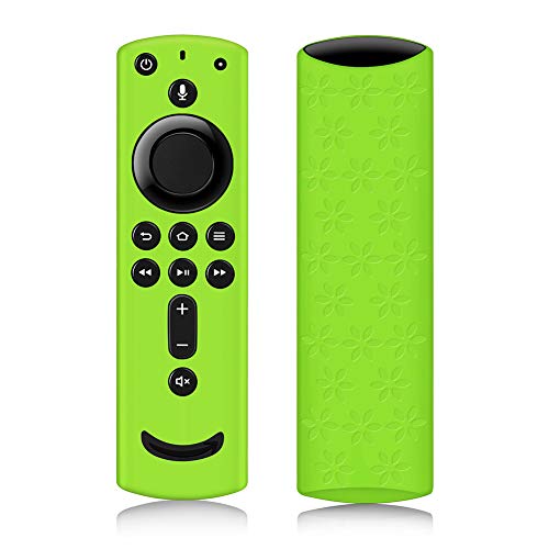 Book Cover Remote Cover for Fire TV Stick 4K, Silicone Remote case for Fire TV Cube/Fire TV(3rd Gen) Compatible with All-New 2nd Gen Alexa Voice Remote Control, Lightweight Anti-Slip Shockproof (Green)