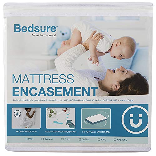 Bedsure Zippered Waterproof Mattress Encasement Cal King(12-15 inches Deep Pocket) - Fitted Mattress Cover, Mattress Protector - 6 Sided, Breathable, Washable