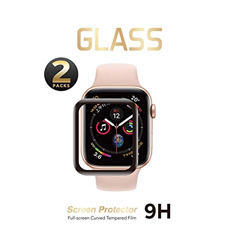 Book Cover 2 Pack - Liquid Tempered Glass Screen Protector Compatible for Apple Watch Full Coverage Protective Foil 9H 2.5D (38MM)
