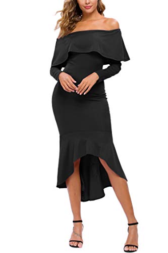 ANGGREK Women's Long Formal Dress Halter Neck/Off Shoulder Cocktail Evening Party Gowns