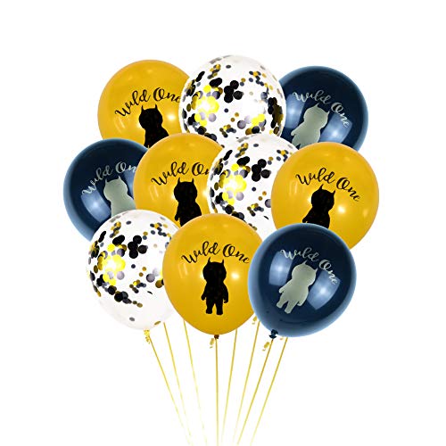 Book Cover Wild One Gold Black Pinted Confetti Balloons For Baby First Birthday Party Supplies Backdrop Photo Booth Props Party Favors